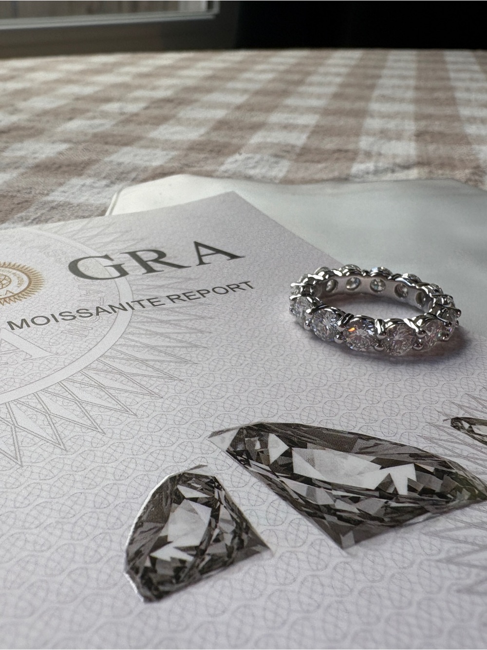 Round-Cut White Moissanite Eternity Band - White - Picture 2 of 3